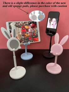 5/2/1个可爱卡通兔子可调节可折叠ABS塑料白色扁平手机/平板电脑支架，适用于婚礼、生日、家居装饰、房间装饰、办公室装饰、返校季，兼容、安卓手机，是生日、送给家人、朋友的绝佳礼物，在家解放双手