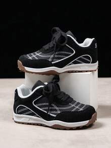 Girls' Shoes, Boys' Shoes, Children's Shoes, Fashionable Multifunctional Hook And Loop Shoes, Comfortable, Breathable, Soft And Multifunctional, Suitable For Outdoor Activities In Various Seasons, Back To School Season, Christmas, Picnics And Travel Occasions - Black - View 2