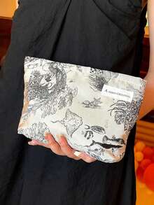 Nécessaire portátil, nécessaire de viagem, nécessaire fofa, nécessaire feminina de grande capacidade, nécessaire com abertura ampla, itens essenciais para viagem, acessórios de higiene pessoal, pincéis, presentes de Natal, estojo, viagem, presentes para mulheres, item essencial de viagem feminino, estojo, carteira/bolsa pequena, organizador de maquiagem, estojo, porta-pincéis, mini estojo, estojo de grande capacidade, presentes para mulheres, presentes de Natal, ideias de presentes para mulheres