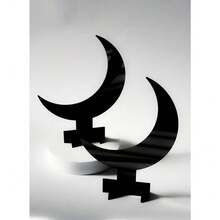 Cadre décoratif en acrylique en forme de croissant de lune pour le Ramadan islamique, 1 ou 2 pièces