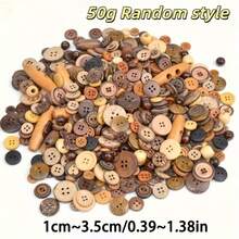 10/30/50/80/100/120/150/260克混合装木质纽扣，圆形工艺纽扣，缝纫纽扣，适用于DIY纽扣彩绘、手工饰品等。 - 彩色 - 查看 15