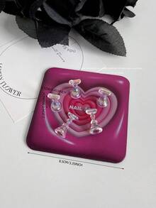 Decoraciones de arte de uñas, cruzada de alta demanda de mariposas, corazones y formas geométricas de colores con base metálica magnética, soporte de exhibición de arte de uñas coreano, accesorios de fotografía, manualidades DIY