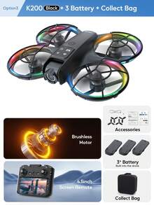 TOKQI Brand New K200 MAX Drone, Equipped With Extra Large Remote Control, Brushless Motor, Ultra-Long Battery Life, 5G WiFi Dual Camera Quadcopter - Multicolor - View 16