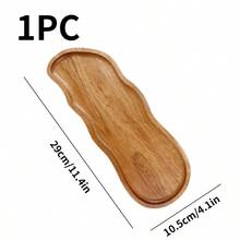 1 pieza Bandeja de madera de acacia, bandeja arcoíris, bandeja de té estilo europeo, bandeja de pan de cocina, bandeja de aperitivos de frutas para el té de la tarde, bandeja de servir y plato de madera maciza asimétrica, plato de cena de madera ligera, adecuada para desayuno, café, té, aperitivos, plantas, desayuno, decoración de habitaciones, accesorios de cocina, regalo ideal para Navidad, Halloween, Acción de Gracias