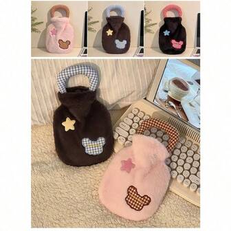 Mini botella de agua caliente de peluche linda, bolsa de calentamiento de mano y vientre