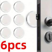 6pcs Transparent Self-Adhesive Door Bumpers, Made Of Reusable Plastic Design, Effective Shock Absorption & Noise Reduction, Suitable For Home & Office, Great Gift - White - View 12