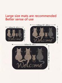 1 pieza Felpudo de bienvenida con tema de gato, de poliéster antideslizante, resistente a las manchas, ligero, lavable, con estampado de múltiples gatos, adecuado para interiores/exteriores, excelente para sala de estar, baño, cocina, ideal para Navidad, Halloween, Acción de Gracias, San Valentín, Graduación, 4 de Julio Alfombra de cocina