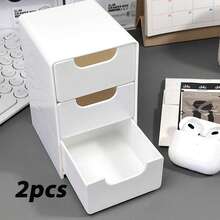 10 caixas organizadoras de mesa polidas de 3 camadas, sem necessidade de montagem, gavetas para armazenamento de joias e cosméticos