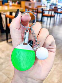 1pc Creative Cute Mini Table Tennis Racket Keychain Paddle Ping Pong Pendant Keyring Bag Ornament For Men Women Car Trinket Gift