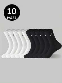 2/5/10/12/20 Pairs Men Sports Socks, Running Socks, Mid-Calf Socks With Anti-Slip & Odor Resistant Design, Basketball Socks - Multicolor - View 9