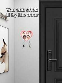 1pc Personalized Puzzle Photo Acrylic Keychain - Customizable With Family, Parent-Child, Or Couple Pictures, Creative Entryway Wall Decal, Supports Photo Customization With Unique Collage Design Templates,Heartwarming Memorial Gift.