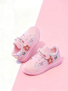 1 Pair Popular Cartoon White Shoes For Girls, Fashionable Non-Slip Soles, Comfortable Experience For Kids - Baby Pink - View 9