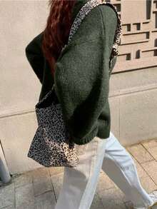 EAVA 女士复古休闲通勤宽松针织开衫，适合秋冬季节，街头风女装，老钱风格女装