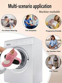 Leisfit Women's Plus Size Winter Indoor Slippers, Adjustable And Comfortable Soft Sole Flat Shoes, Soft Plush Lining, With Anti Slip Rubber Sole, Suitable For Sports And Daily Wear - Suitable For All Seasons - Pink - View 8