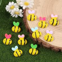 Yellow Resin Bee Shaped Non Porous Beads, Bee Themed Birthday Party Beads & Bead Assortments, Used For DIY Hair Clips, Phone Cases, Clothing Accessories, Envelope Cutting And Pasting Decoration, Christmas Eve, Thanksgiving, Halloween Parties, Holiday Parties, Birthday Gifts, Back To School Season, Bee Festival Decoration Accessories
