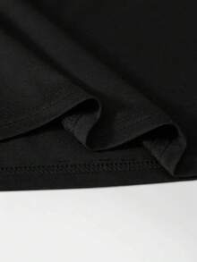 Camiseta de manga corta de algodón impresa y transpirable para hombres, duradera y versátil para el estilo urbano. AQBP - Negro - Ver 3