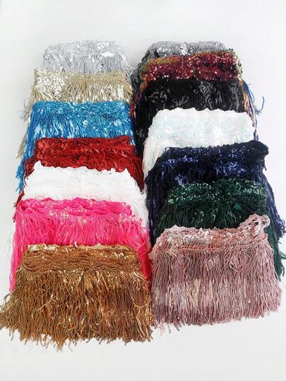 Neue kristallbestickte, mehrfarbige Quaste, DIY Kostüm- und Tanzkleidungs-Dekomaterialien