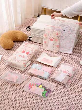 5-pack dammtäta klädförvaringspåsar, förseglingsbara små påsar lämpliga för resor, mammakläder, kläder, underkläder, skor, multifunktionell förvaring 146 klädpåse vattentät väska förvaring för kläder klädorganisatör klädförvaring klädpåse packkuber researtiklar reseorganisatör