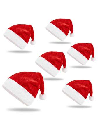 4/3/1個 ふわふわ クリスマス ハット 大小サイズ展開、クリスマスや年末パーティーに最適なぬいぐるみ生地、クリスマスホームデコレーション、クリスマスギフト、クリスマスの飾り