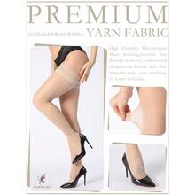 DORALLURE Thigh High StocFKings Silicone Lace Top Stay Up Silky Semi Sheer Pantyhose For Women Hold Up Nylon{Inchcolor_nameinch:InchNudeinch,Inchsize_nameinch:InchSmall-Mediuminch} - 裸體 - 查看 5
