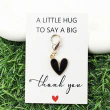 1pc/9pcs Ladies' Gold Alloy Heart-Shaped Keychain With Thank-You Card - Colorful Heart-Shaped Pendant, Ideal Gift For Teachers, Mothers, Girlfriends, Best Friends, Birthdays, Christmas, Thanksgiving, And Thank-You Gifts - Multicolor - View 15