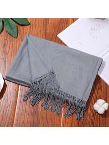 35厘米仿羊绒围巾，拉绒纹理，厚长围巾，秋冬 - 彩色 - 查看 10