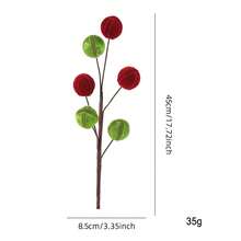 Adornos navideños de 8,5 x 45 cm 3,35 x 17,72 pulgadas en rojo y verde: ramas y bolas florales para decorar la punta del árbol. - Verde militar - Ver 7