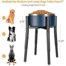 PROERR Soporte de ón individual para perro, soporte alto para comida para perros, ajustable de 7 a 11 pulgadas de altura, 14.5 pulgadas, soporte de metal elevado para perros medianos y grandes (ón no incluido)(Altura: 16 pulgadas para perros grandes) - Tipo 2 - Ver 5