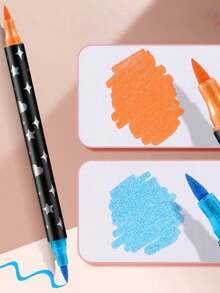 12/24/36/48 色直接液体丙烯颜料马克笔套装专业绘图软毛笔尖笔和马克笔，丙烯颜料笔涂鸦适用于木材、石材、帆布、玻璃、织物、鸡蛋、岩石绘画和 DIY 工艺品艺术用品返校圣诞礼物