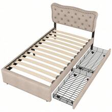 Bed Frames - Beige Brown + MDF - View 9