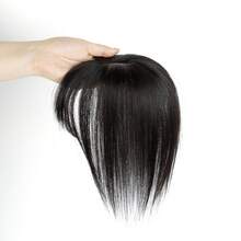 Hair Toppers For Women Real Human Hair, 360°3D Cover Toppers Hairpieces For Women With Thinning Crown Wispy Clip In Bangs Realistic Scalp Hairline  For Halloween And Christmas Parties Dinners Daily Life Travel Etc Suitable - S1B - 查看 4