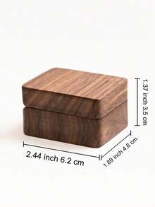 Mr & Mrs Ring Box 3 Slot For Wedding Ceremony Engagement Birthday Ring Bearer Box Wooden Engrave Wedding Ring Box- Black Lining - 棕色 - 查看 2