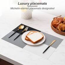 Washable Vinyl Placemats Set Of 4 For Indoor/Outdoor Use - I-black White - View 3