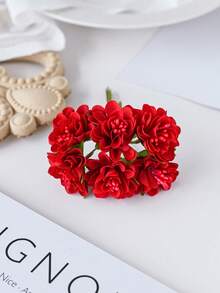 1/5/250 bông hoa giả, hoa cẩm chướng và hoa hồng mini, hoa giả trang trí cho mùa xuân/thu, ngày Valentine, bó hoa cưới, bình hoa cưới, trang trí nhà cửa, ngày của Mẹ, ngày của Cha, đồ dùng tiệc tùng, trang trí sân vườn ngoài trời. *Có thể có sự khác biệt nhỏ về màu sắc do điều kiện ánh sáng và màn hình* - Đỏ - Xem 7