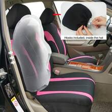 4pcs/9pcs Colorful Striped Mesh Car Seat Covers, Fit For Regular 5-Seat Vehicles