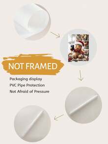 2D plat, 1 pièce Peinture de bonhomme en pain d'épices d'hiver de Noël, décoration de vacances imperméable à l'encre avec chapeau de Père Noël et paysage enneigé, style art déco moderne classique pour salon, chambre, cuisine, salle de bain, bureau à domicile, dortoir - cadeau parfait, décoration de pièce de vacances, sans cadre