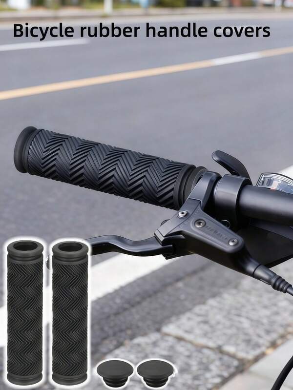 1 Set Of Handlebar Cover Rubber Grip Handlebar Cover Mountain Bike Or Folding Bicycle Handlebar Cover Universal Double-Pass Handlebar Attachment, Mountain Bike Double-Pass Water Pattern Rubber Bicycle Grip Flying Handle Set