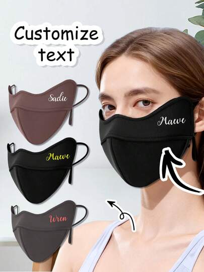1 Stylish Mask - Customizable With Names/Text, Reusable, Washable, Elastic Mask Suitable For Both Men And Women, A Unisex Fashion Accessory, Ideal For Outdoor Activities. Reusable Mask, Casual Wear Mask, Fun Mask Patterns, Comfortable Mask Fit.