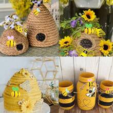 Yellow Resin Bee Shaped Non Porous Beads, Bee Themed Birthday Party Beads & Bead Assortments, Used For DIY Hair Clips, Phone Cases, Clothing Accessories, Envelope Cutting And Pasting Decoration, Christmas Eve, Thanksgiving, Halloween Parties, Holiday Parties, Birthday Gifts, Back To School Season, Bee Festival Decoration Accessories