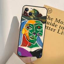 Custodia per telefono con dipinto d'arte astratta di Picasso, compatibile con 16, 15, 14, 13, 12, 11 Pro Max, 12, 13 Mini, XR, 16e, 15, 16 Plus, copertura completa, compatibile con custodia per iPhone 17, custodia per iPhone 17 Pro, custodia per iPhone 17 Pro Max