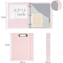 - Carpeta organizadora de 3 anillos de 2.54, con portapapeles, 5 separadores con bolsillo, carpeta plstica, 18 etiquetas para divisores y porta bolgrafo diseo Black Weeds, tamao carta - Rosado + 1 pulgada (tamaño carta) - Ver 7