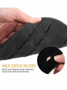 1 pieza Caja de almacenamiento de espuma con 36 agujeros, tablero de exhibición de joyería, almohadilla de inserción de esponja para aretes, caja de almacenamiento y exhibición de anillos para escritorio. Cubierta transparente del cielo y la tierra Caja de anillos de 36 ojos 3, Paquete de 6 Caja de empaque de joyería para uñas. Caja de almacenamiento de joyería, Suministros de almacenamiento y organización, Necesidades diarias y del hogar