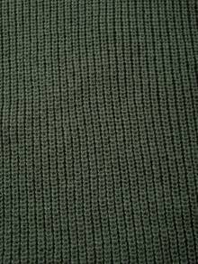 Oversized Loose Casual Textured High Street Unisex Knitted Sweater, Minimalist Design, Round Neck, Long Sleeve, Autumn/Winter - Màu xanh Ô liu - Xem 5