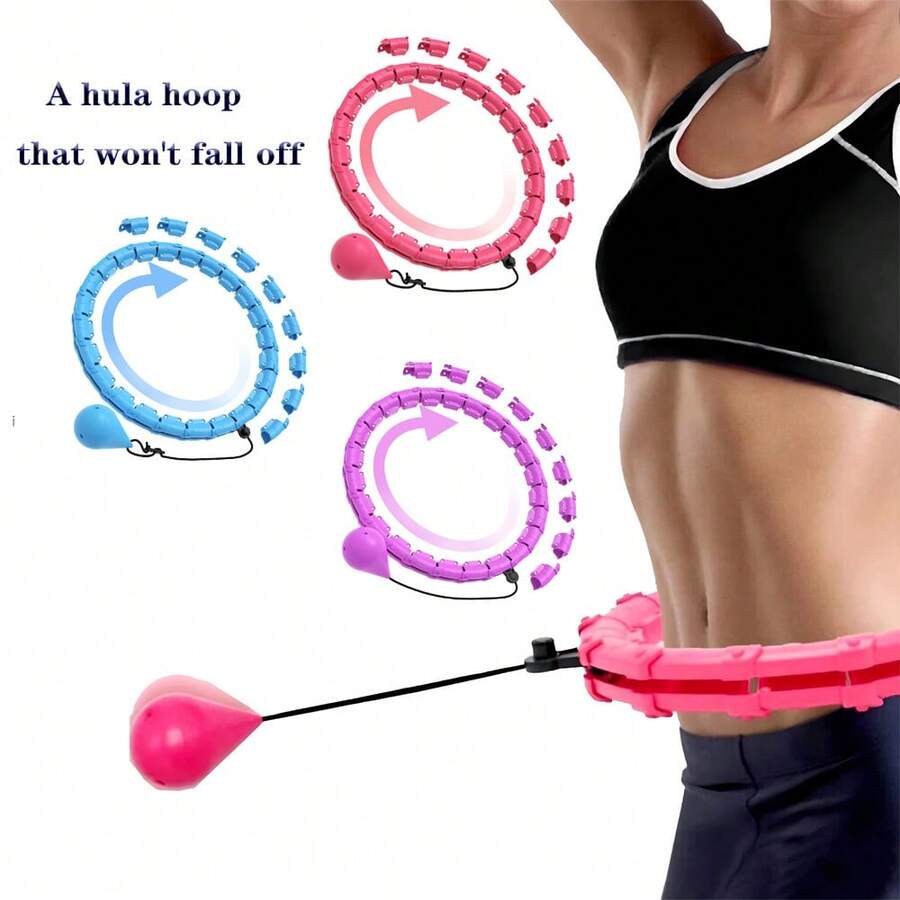 1Set 24-Segment Adjustable Smart Fitness Exercise Hoop, For Adult Weight Loss, 24 Detachable Chains, Weighted Exercise Hooping Rings With Massage Function, Battery-Free, Suitable For Women And Beginners, Gym