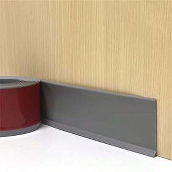 1pc FlexiLine Modern Solid Color Pattern Self-Adhesive PVC Baseboard, 10cmx2m Flexible Soft Plastic Floor Skirting, Reusable L-Shaped Wall Decor, Suitable For Space Themes, Glossy Finish, Multi-Surface Installation
