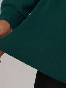 GRDR Men's Crew Neck Long Sleeve Sweater, Versatile Everyday Wear Knitted Pullover - Dark Green - View 6