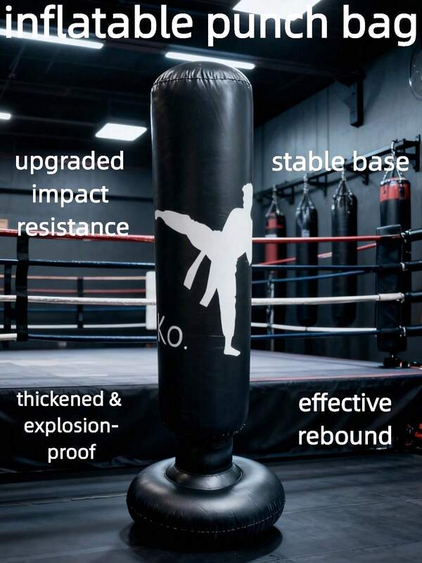 1 pezzo Colonna da fitness gonfiabile per adulti spessa, sacco da boxe a rullo per esterni, sacco da boxe riempito d'aria per interni
