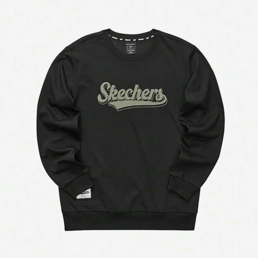 Skechers New Unisex Casual Sports Fashion Crew Neck Sweatshirt - Black - View 1