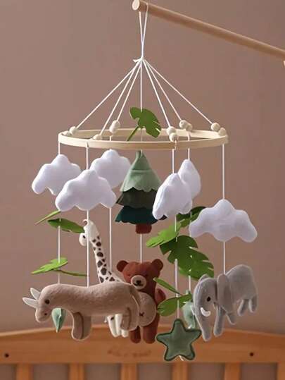 Handmade Baby Sheep & Star & Moon Bed Bell, Baby Mobile Crib, Cute Animal Shaped Toys, Educational, Improve Hand-Eye Coordination, Prevent Myopia, Nursery Room Decor, MiColors, Safe Newborn Rattle Toys, Best Gift For Parent-Child Interaction, Birthday, Christmas