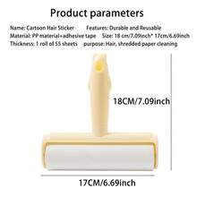1 Set Of Large Multifunctional Plastic Pet Hair Remover Set, 16cm Long With 55 Tear Design And Strong Dust Removal Roll Paper, Suitable For Cleaning Sofas, Beds, Carpets, Clothing, And Pet Hair - Multicolor - View 3